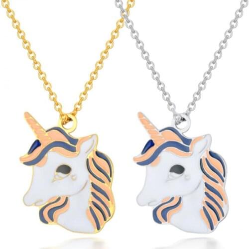 European and American Fashion Personality Unicorn Necklace Pony Stainless Steel Pendant Clavicle Chain