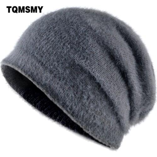 TQMSMY Unisex Womens Winter Hats Beanies Fluff Knitted Men Skullies Add Velvet warm hats Gorros Bonnet Femme ski cap TMC08