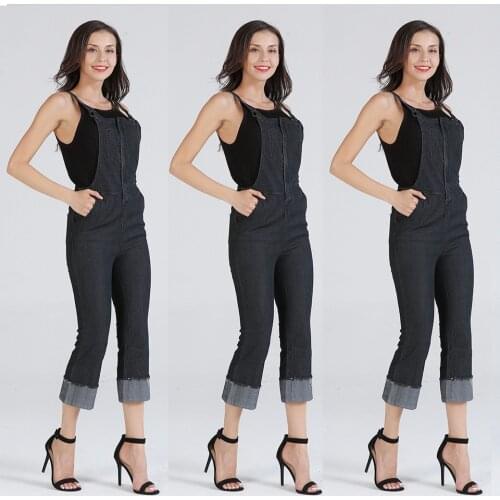 S-XL sleeveless vest tops denim jumpsuit summer autumn long pant tight jumpsuit casual leiusre brand slim jumpsuit