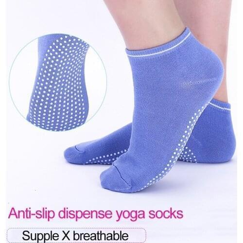 1 Pair Anti slip Yoga Socks Silicone Pilates Ballet Socks Gym Fitness Sport Socks Women Cotton Breathable Elasticity Socks
