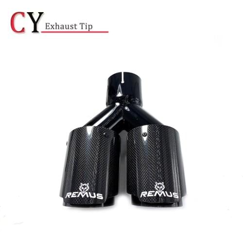1PCS Glossy Carbon Fiber Black Stainless Steel Universal Automobile Exhaust Pipe Muffler Car Accessories Modification Tip