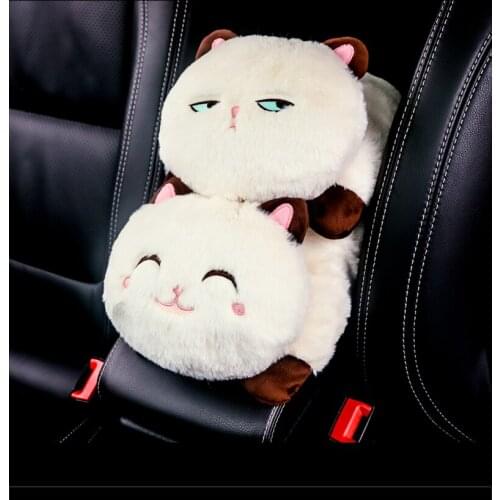 1pc 29cm cartoon lazy cat funny expression plush paper towel case vehicle-mounted tissue holder pillow stuffed toy