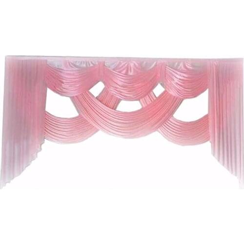 10 ft length backdrop wedding decoration party stage wedding decorative backdrop background curtain swags ice silk fabric