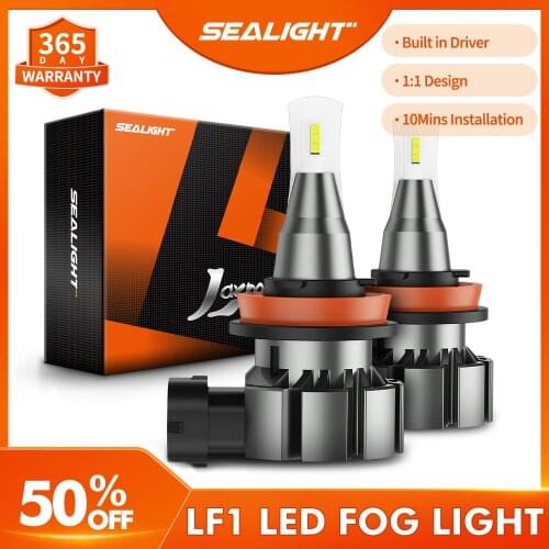 SEALIGHT 2PCS Fog Light H11 LED Bulbs 6000K White Light Car Fog Light Driving Day Running Lamp Auto LF1 Series Car Light