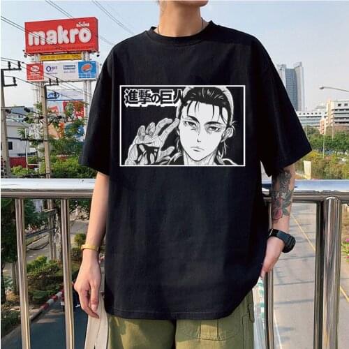 2021 Hottest Anime Attack on Titan Printed Comfortable Tshirts Casual Cotton Oversized Daily T-shirt Fashion Harajuku Streetwear