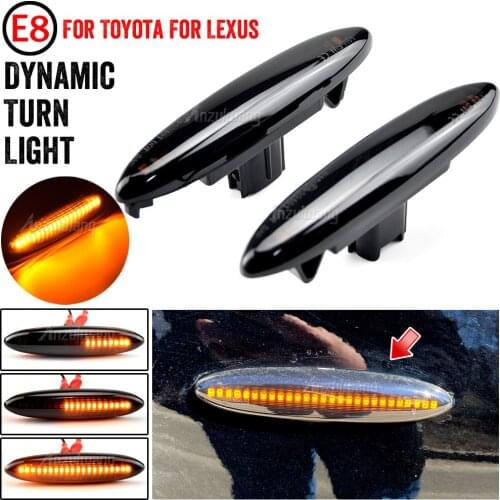2x For Lexus IS250 IS350 SC430 For Toyota Highlander Soarer Kluger GSU 4 Dynamic Side Marker Fender Blinker Sequential LED Light