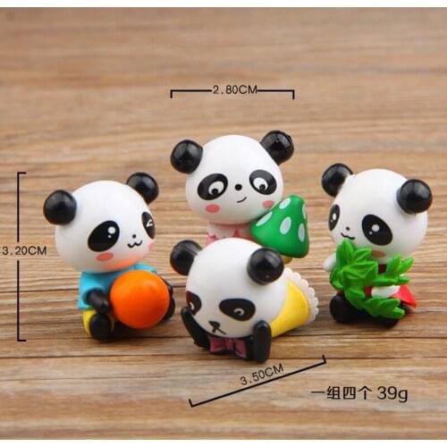 4PCS/SET Mini Panda Model Doll Pandas Baby Figure Toy Life ver DIY Micro Landscape Decoration Fleshy Gardening Photography props