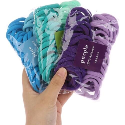 50Pcs Soft Endless Hair Bands Snag Free Girls Bobbles Ponio Stretchy Elastics