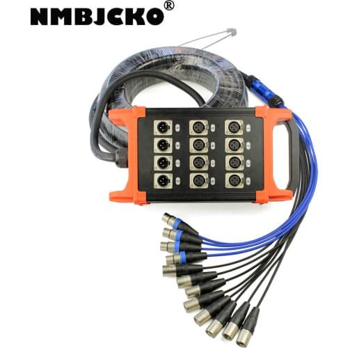 NMBJCKO 12 Channe audio snake cable with 3 Pin XLR Snake Cable Male to female socket Extension Audio box