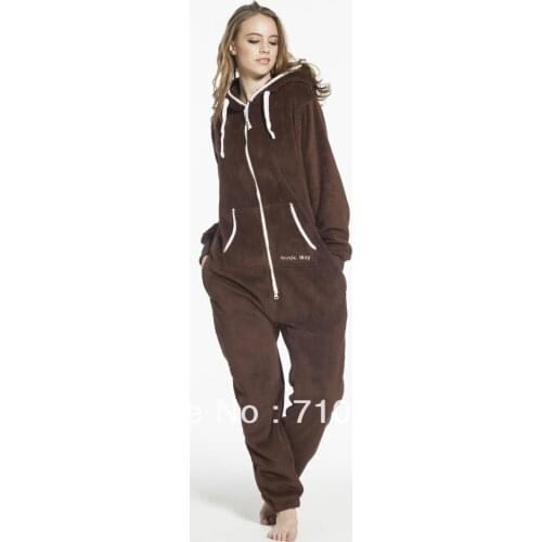 One piece jumpsuit all-in-one suit unisex adult onesies fleece jump in suit romper playsuit teddy fleece