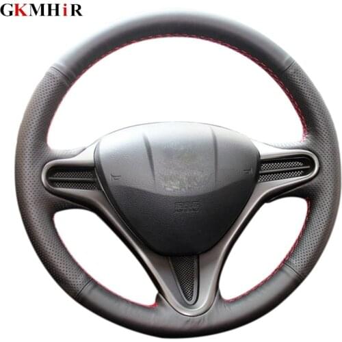 Black Artificial Leather Steering Cover Black Car Steering Wheel Cover for Honda Civic Old Civic 2006-2011
