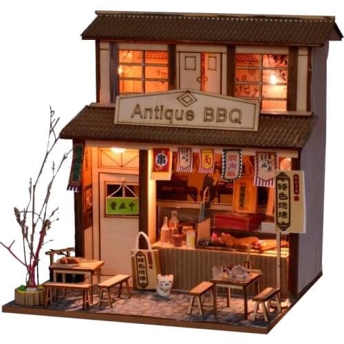 Cutebee Casa Doll House Furniture Miniature Dollhouse DIY Miniature House Room Toys for Children Chinese Folk Architecture