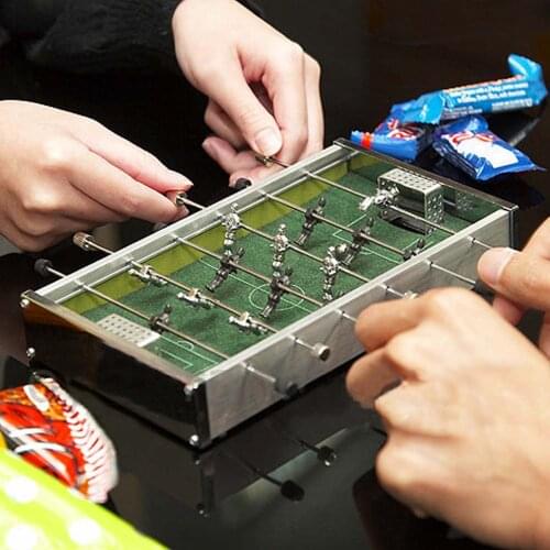 Children Aluminium Mini Soccer Tabletop Football Table Board Game Metal Desktop Funny Toys Boys Guys Family Kid Fun Table Sports