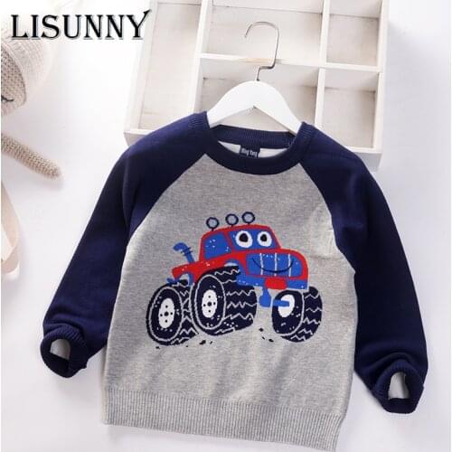Kids Sweater Boys Pullover Sweater 2021 Autumn Winter New Children Clothing Cartoon Fashion Cotton Baby Sweater Toddler Jumper