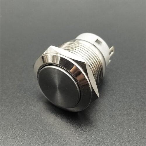 DIANQI Hot sale 19mm Car nickel plated brass Metal Push Button Switch press button High head 1 NO momentary