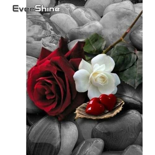 Evershine Flowers Diamond Painting Full Square Drill Cross Stitch Kit Diamond Embroidery Rose Flowers Beaded Pictures Craft Kit