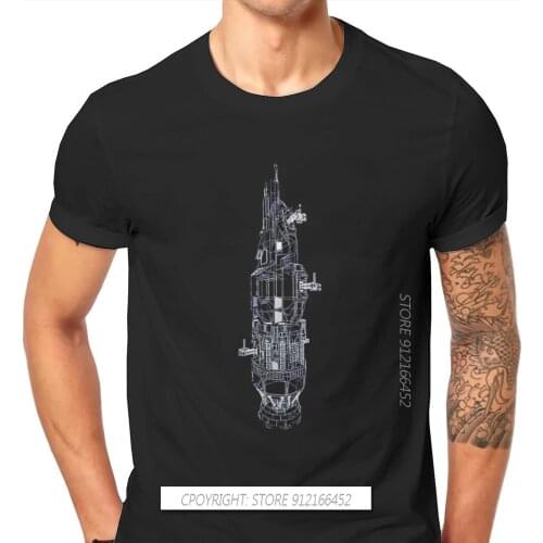 Rocinante Technical Blueprint TShirt The Expanse TV New Design Gift Idea T Shirt For Men CCCP Rocket Mars Graphic T-shirts