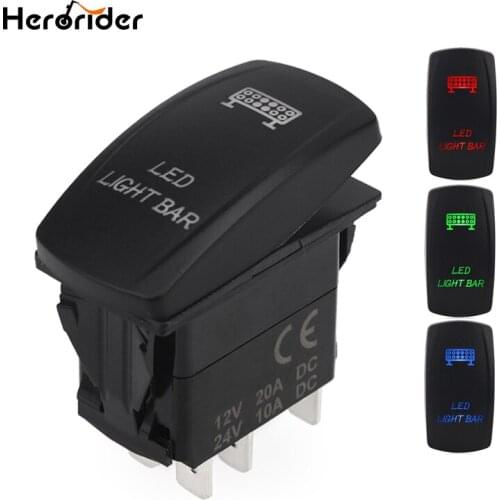Herorider 12V 24V Carling Style LED Light Bar Toggle Rocker Switch SPST ON-OFF 5 Pin Waterproof Rocker Switch for Car Boat Truck