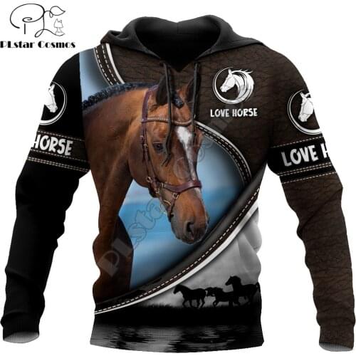 Beautiful Horse Animal 3D Printed Autumn Men Hoodies Unisex Casual Pullover Zip Hoodie Streetwear sudadera hombre DW0550