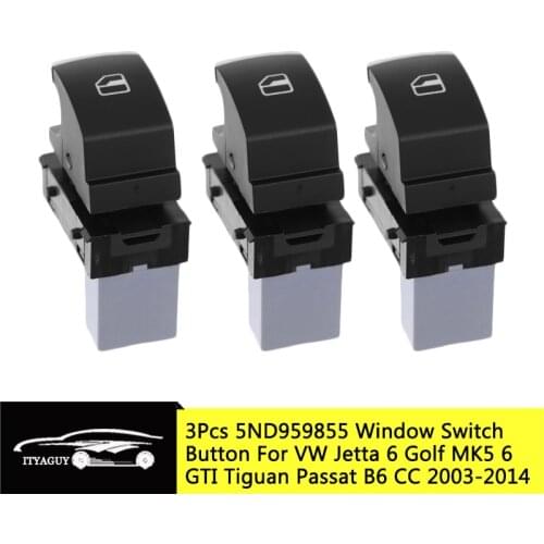 3PCS 5ND959855 Window Lifter Control Switch Button For VW Jetta 6 Golf GTI 5 6 Tiguan Passat B6 CC Touran 5ND 959 855 5K0959855