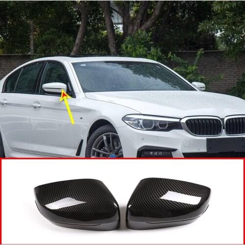2pcs Carbon Fiber ABS Rearview Mirror Cap Cover Trim For BMW 5 7 Series G30 G11 G12 6 Series GT 2018 2019 Car Accessories