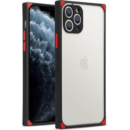 200pcs Square 2 In 1 Candy Color TPU+PC Matte Frosted Hard Cover Armor Case For iPhone 12 Mini 11 Pro Max XS XR X 8 7 6 Plus SE