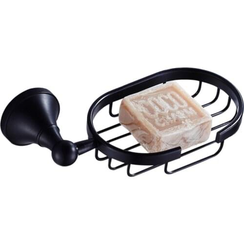 Leyden Oil Rubbed Bronze Brass Wall Mounted Black Soap Dish Antirust Soap Bakset Bathroom Hardware Accessories