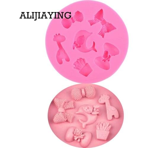 M0439 1Pcs Dolphin Bows Butterfly Silicone Mould fondant wedding cake decoration Sugar craft Silicone Cake Mold Bow Tie Shape