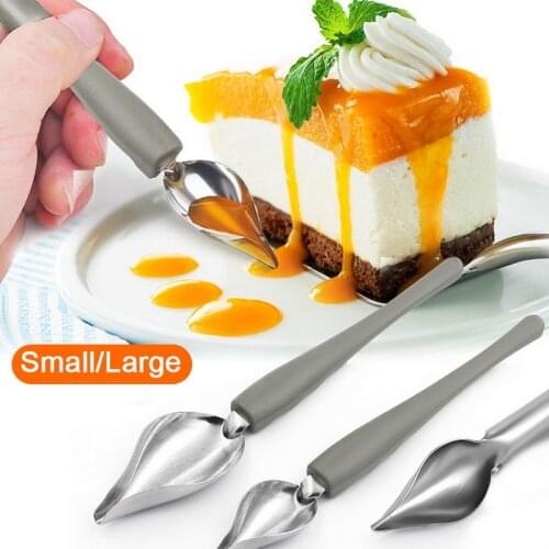 Small Large Stainless Steel Sauce Painting Spoon Molecular Cuisine Restaurant Western Baking Dessert Decoration Spout Sauce Plat