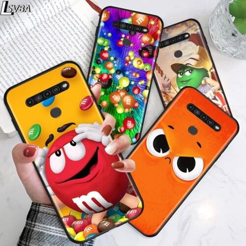 Cute MM Chocolate for LG G8 G8S G8X V30 V35 V40 V50 V60 ThinQ Q60 K40 K50 K51 K61 K71 K92 K62 Soft Black Phone Case