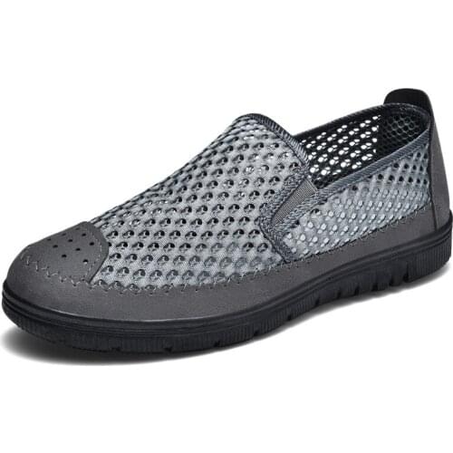 Mesh Mens Casual Shoes Mesh Loafers Soft-soled Mid-Sneakers Shoes Breathable and Odor-resistant One Pedal Mens Shoes Casual