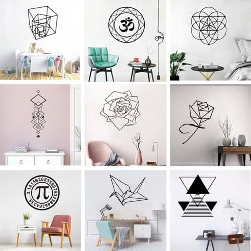 YOYOYU Nordic style adhesive geometry wall for bedroom decoration childrens decal room decoration sticker Mural wall decalHL189