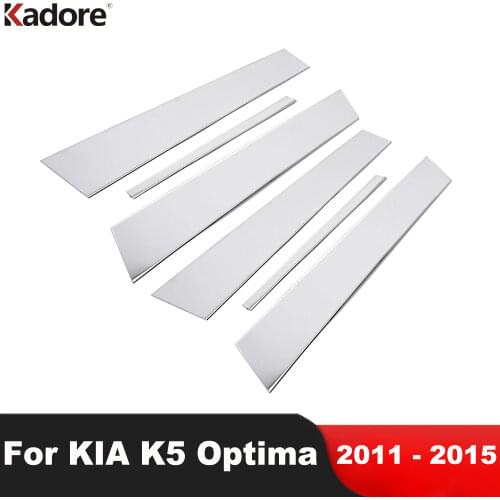 Stainless Steel Window Centre Pillars Cover Trim For KIA K5 Optima 2011 2012 2013 2014 2015 Car Middle Pillars Strip Stickers