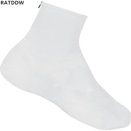 Single white Cycling Shoe Covers Winter Thermal Windproof MTB Bike Overshoes Protector Reflective Bicycle Shoes Cover