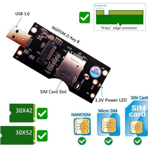 NGFF M.2 Key B to USB 3.0 Adapter Riser Card Converter for Desktop PC Laptop