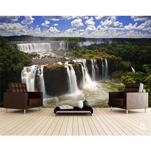 Custom natural landscape wallpaper,Iguassu Falls,3D photo mural for the restaurant modern bedroom backdrop waterproof wallpaper