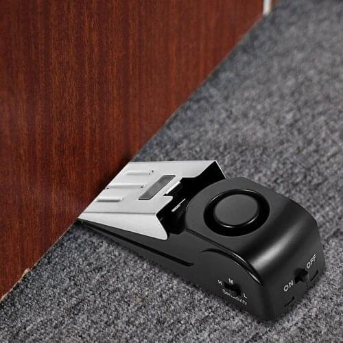 Adjustable Sensitivity Levels Mini Wireless Vibration Door Stop Alarm Protector With 120DB For Travel or Home Security System