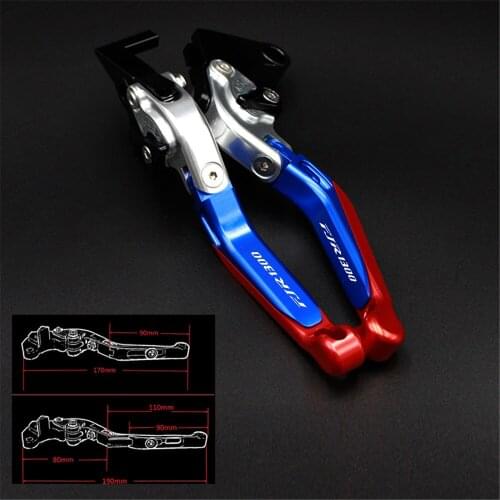 With New Logo For Yamaha FJR 1300 FJR1300 2003 Sliver&Titanium Adjustable Folding Extending CNC Motorcycle Brake Clutch Lever