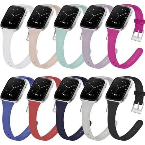 For Fitbit Versa Replacement Silicone Wrist Band Watch Strap for Fitbit Versa Lite Smartwatch Ultra Slim Sweat-proof Sport Strap