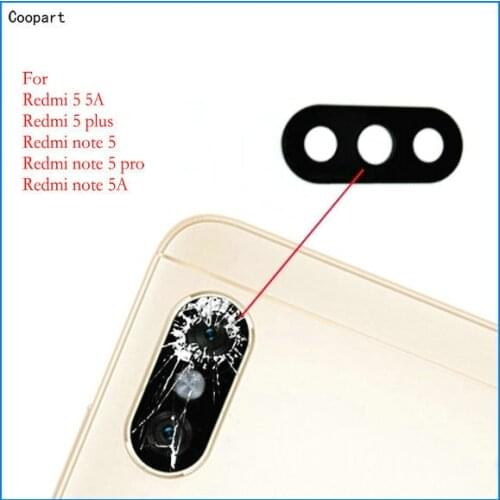 2pcs/lot Coopart New Back Rear Camera lens glass for Xiaomi Redmi note 5 pro note 5A / Redmi 5 5A & 5 Plus with Sticker