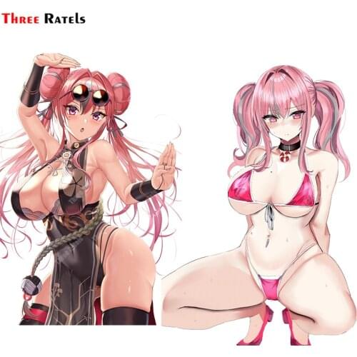 Three Ratels A730 Cartoon Anime Game Chara Bremerton Azur Lane For Automotive External Stickers Anti Rubbing Sexy Girl Decals