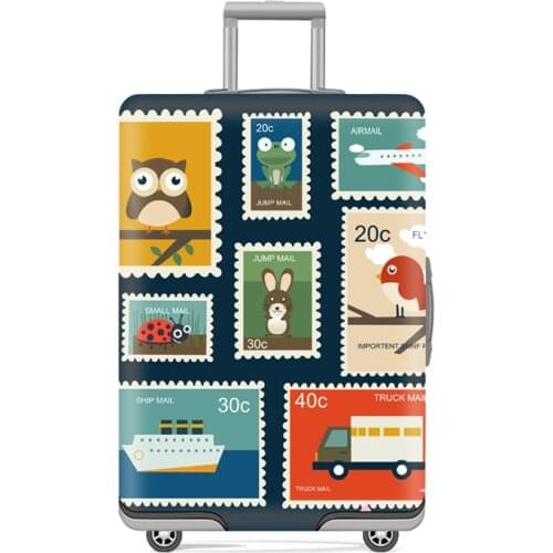 Stamp Printed Travel Thicken Luggage Protective Cover 18-32inch Elastic Protection Suitcase Trolley Case Baggage Bag Covers 270