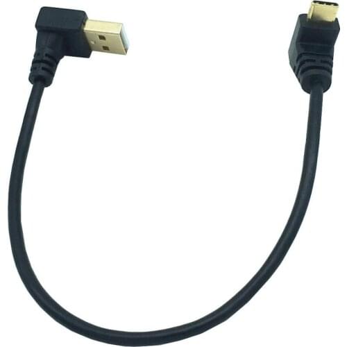 USB 2.0 A Male 90 Degrees Right Left Up Down angled Elbow to USB 3.1 Type C Elbow male Converter Data Sync Charging Cable
