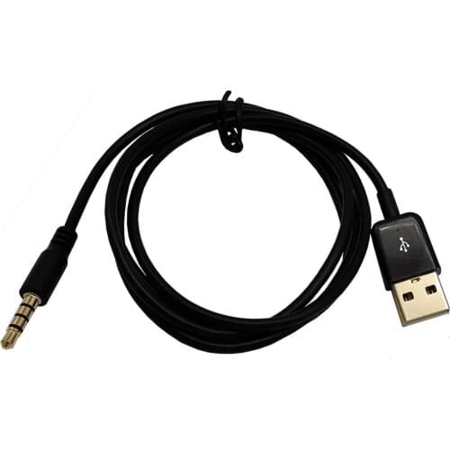 USB Charger Data Sync Cable to 3.5mm 4pole Jack Adapter Charging Cord Line For Apple iPod Shuffle 2nd MP3 Player Drop Shipping