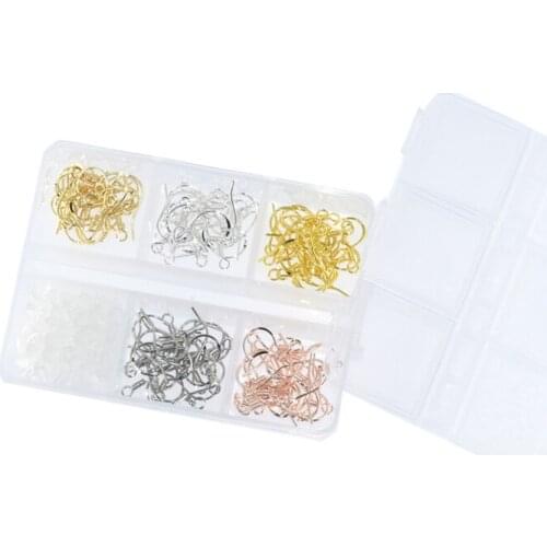 A Box Each 10 Pieces Per Grid Ear Hook 16x16MM Carven 925 Silver Earrings Clasps Hooks Fittings DIY Jewelry Making Accessories