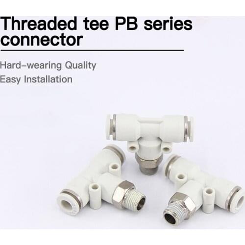 Yade passenger type white APB connector thread T type tee PB4-M5 / 6-01 / 8-02 / 10-03 / 12-04 pneumatic components