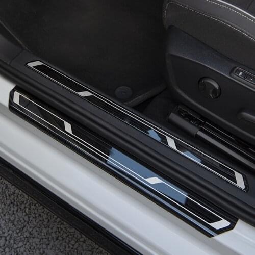 Stainless Steel Door Sill Protector Pedal Scuff Plate Cover Trims Accessoriess Car Threshold Refit For Volkswagen GOLF MK8 Rline
