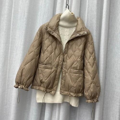 Womens 90% White Duck Down Jacket, Womens Down Parka Coat, Thick Warm Coat, Winter Bat Sleeve Loose Down Short Jacket