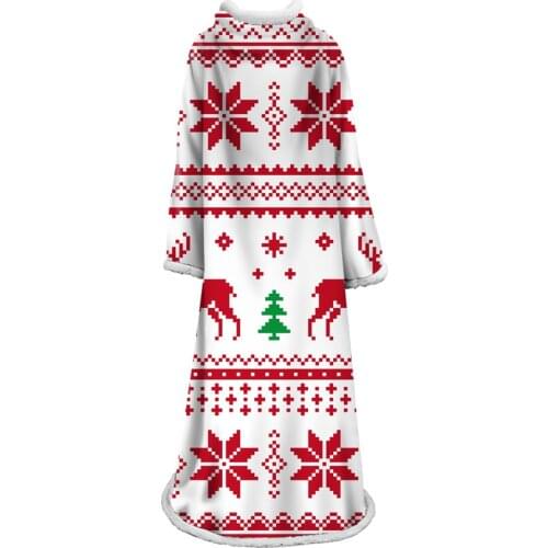 Winter Christmas Decorative Santa Claus Snowmobile Sleeve Blanket Warm Soft Sleeve Blankets Thick Velvet Bed Sofa Throw Blankets