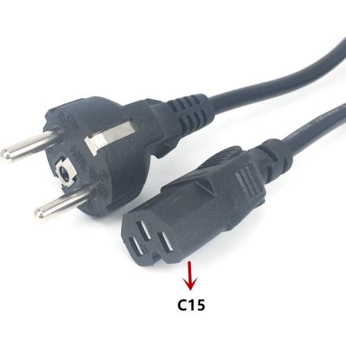 1.8m EU Schuko Power cables,Europe CEE7/7 Power Cord ,EU to C15 Power lead for household electrical appliances